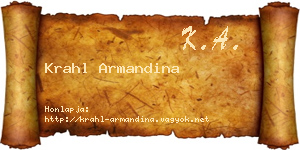 Krahl Armandina névjegykártya